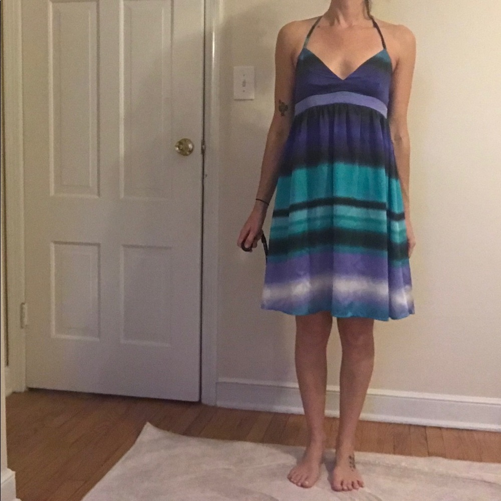 H&M sundress, size 6, blue, green, white, black